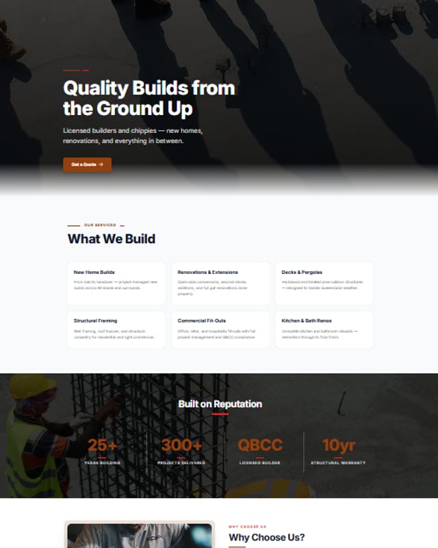Frame template: a live demo site for chippies & builders