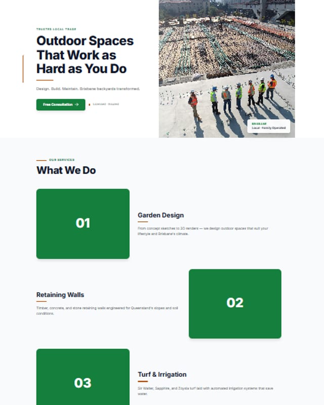 Greenline template: a live demo site for landscapers