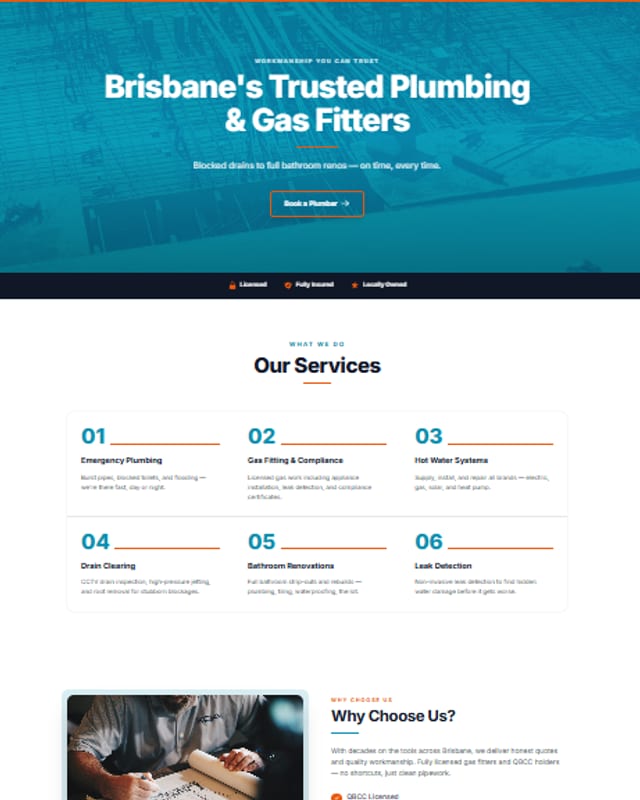 Pipes template: a live demo site for plumbers & gas